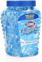 Clorox Fraganzia Crystal Beads Air Freshener Twin Pack, Long Lasting Room Deodorizer and Odor Eliminator Gel Beads for Home, Car, or Office, Morning Sky Scent, 24 Fl Oz