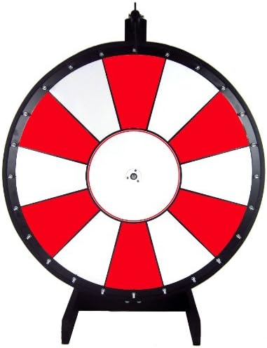 Dual and Triple Color Tabletop Dry Erase Prize Wheel – 36 Inch Desktop Spinning Wheel, Durable Wood, Balanced for Fair Odds, Trade Show Booth Raffle, Fundraiser, Baby Shower (Red, 36")