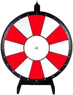 Dual and Triple Color Tabletop Dry Erase Prize Wheel – 36 Inch Desktop Spinning Wheel, Durable Wood, Balanced for Fair Odds, Trade Show Booth Raffle, Fundraiser, Baby Shower (Red, 36")