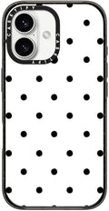 CASETiFY Impact Case for iPhone 16 [8.2ft 4X Military Grade Drop Protection/Compatible with Magsafe] - Classic Dottie - Blank Slate - Clear Black