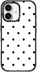 CASETiFY Impact Case for iPhone 16 [8.2ft 4X Military Grade Drop Protection/Compatible with Magsafe] - Classic Dottie - Blank Slate - Clear Black