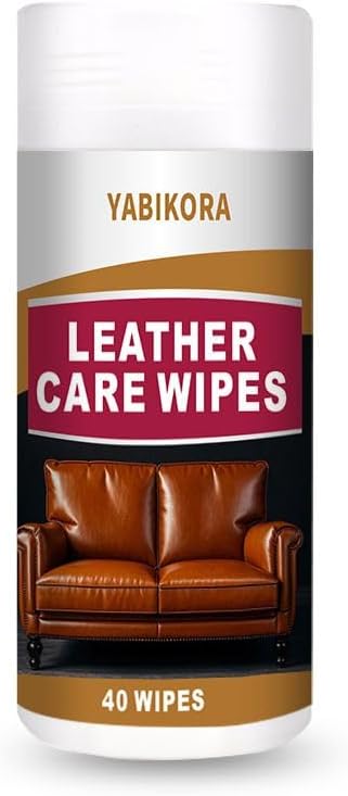 Leather Wipes, Leather Wipes for Car Interior Seat Cleaner, Steering Wheel & Furniture, Leather Couch Wipes and Conditioner - Generously Sized (4.72 x 5.51 Inch) - Full 40 Wipes