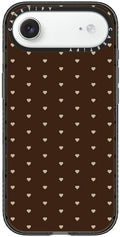 CASETiFY Impact iPhone Air Case [Slim/Compatible with Magsafe / 8.2 ft. 4X Military Grade Drop Protection] - Choco Dots - Clear Black