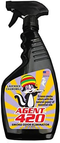 Agent 420 Odor Eliminator Trigger Spray, Lavender, 22 oz — Tea Tree Oil Breaks Down Smoke at the Molecular Level