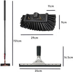 Telescopic Window Cleaning Pole with 50cm Brush Head, 9m Retractable Water Supply Kit for Solar Panel & Home Cleaning, Efficient Extendable Cleaning Tool