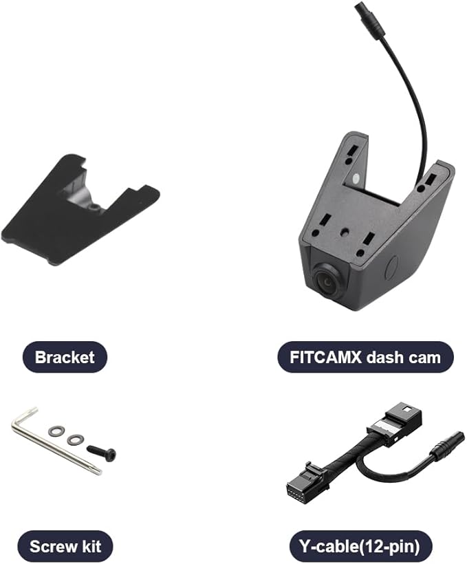 Fitcamx 4K Dash Cam Suitable for Toyota Tacoma 2016 2017 (12 Pin) HD2-6275, OEM Factory Look, UHD 2160P Video, Built-in WiFi & APP, Loop Recording, G-Sensor, Night Vision, Plug & Play, 64GB Card