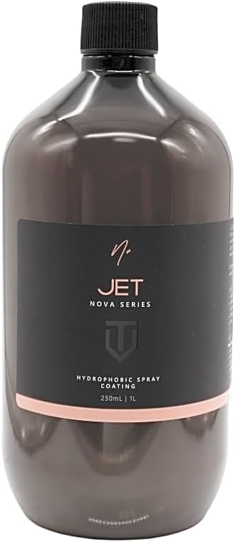 NV Nova Jet Hydrophobic Spray Coating | High Beading and Slick Gloss | Spray On Wipe Off Protection | Top Up for Coated Paint and Glossy Trim | Strong Water Repellency and Slick Feel | 1 Liter