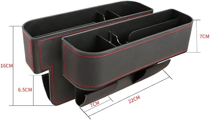 JEYODA Car Seat Gap Filler Organizer, Car Organizer Front Seat，Pack Auto Console Side Storage Box with Cup Holders，Car Organizers and Storage for Holding Phone, Sunglasses, Wallet 1PC (red)