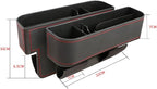 Car Seat Gap Filler Organizer, Car Organizer Front Seat, Pack Auto Console Side Storage Box with Cup Holders,Car Organizers and Storage for Holding Phone, Sunglasses, Wallet 1PC(black&red line)