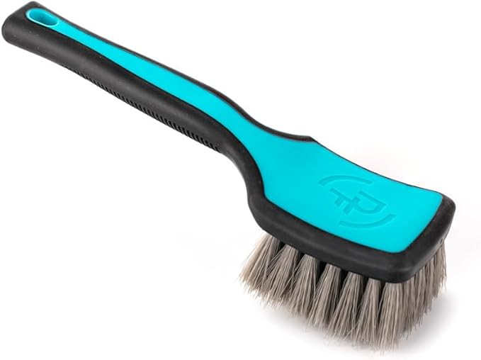 Detail Factory - ProGrip XL Tire Brush - Ergonomic ProGrip Handle - Stiff Synthetic Bristles to Cut Through Grime - Octane Riptide