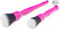 Detail Factory - Synthetic Detailing Brush Combo Kit - Ultra-Soft Synthetic Bristles, Scratch-Free, Instrument Panels, Emblems, One Long Handle + One Short Handle, Pink (2-Pack)