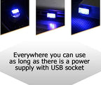 2 Piece Color Ultra USB Plug In Mini LED Car Interior Ambient Lighting Lamp Kit (WHITE)