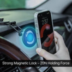 OLG MagSafe Compatible Magnetic Car Phone Holder – Premium Metal, 4000G Strong, 360° Rotation, 180° Angle & Head Adjust, No-Residue Tape