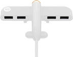 USB Splitter One for Four Docking Hub, USB 2.0 Expander 4-Port Data Hub Multi-Function Extender (Color : White)
