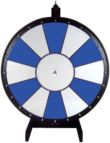 Dual and Triple Color Tabletop Dry Erase Prize Wheel – 30 Inch Desktop Spinning Wheel, Durable Wood, Balanced for Fair Odds, Trade Show Booth Raffle, Fundraiser, Baby Shower (Blue, 30")