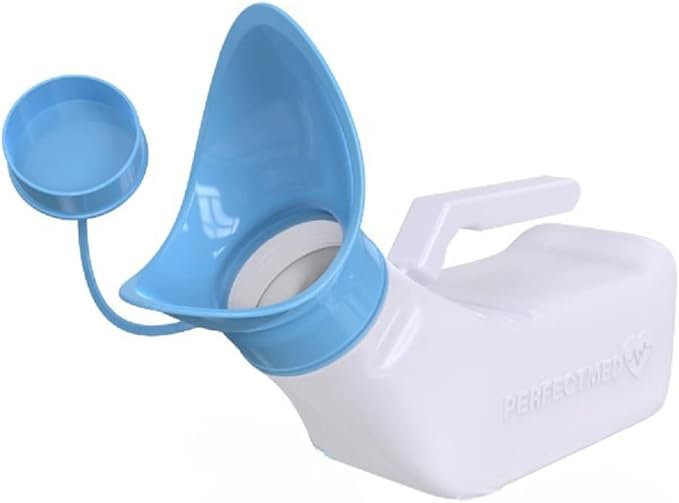 Female Urinal Spill Proof 32 oz (1 Pack) - Urinal for Women - Pee Funnel - Women Bed Pan - Portable Urinals for Women - Sturdy Female Urination Device for Car Travel, Road Trip Essentials