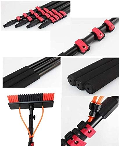 Cleaning Brush and Pole Water Fed, 3.6-11M Telescopic Rod Window Cleaning, for Photovoltaic Panel Cleaning, Trucks Windows, Window Glass Wall,30FT/9M (18FT/5.4M)