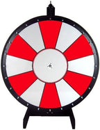 Dual and Triple Color Tabletop Dry Erase Prize Wheel – 30 Inch Desktop Spinning Wheel, Durable Wood, Balanced for Fair Odds, Trade Show Booth Raffle, Fundraiser, Baby Shower (Red, 30")