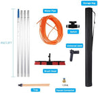 Window Cleaner Kit312m Extendable Pole Adjustable Water Fed Brush Head Perfect for Solar Panel & Conservatory Roof Cleaning 55cm Wide Cleaning Brush