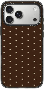 CASETiFY Impact iPhone 17 Pro Max Case [Slim/Compatible with Magsafe / 8.2 ft. 4X Military Grade Drop Protection] - Choco Dots - Clear Black