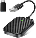 Wireless CarPlay Adapter for Apple iPhone, Android Auto Wireless Adapter for Samsung Galaxy/Motorola, 2025 Upgrade Plug & Play Fast Connection Car Play (Black)