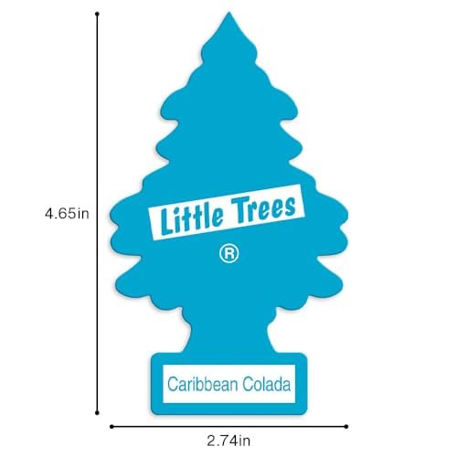 LITTLE TREES Car Air Freshener | Hanging Tree Provides Long Lasting Scent for Auto and Home | 24 Air Fresheners |Caribbean Colada