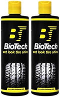 BioTech Wet Look Tire Shine, Silicone Based tire Shine, Non Splatter tire Shine, Long Lasting, Concentrated Formula, High Gloss, Easy to Apply 16 oz (2)