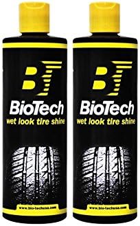 BioTech Wet Look Tire Shine, Silicone Based tire Shine, Non Splatter tire Shine, Long Lasting, Concentrated Formula, High Gloss, Easy to Apply 16 oz (2)