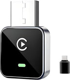 2026 Upgraded Wireless CarPlay Adapter for Apple iPhone, Plug and Play, Fast Auto-Connect, Realtek 8730E Chip Stable & No Latency, Wired to Wireless Adapter with USB-A/Type-C Port Gray-CT (CM101)