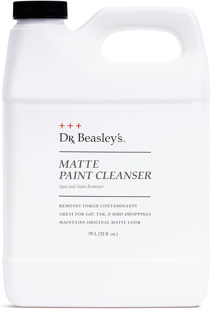Dr. Beasley's Matte Paint Cleanser - Easily Removes Grease & Heavy Dirt, Droppings, Tree Sap from Autos. Safe On All Matte Surfaces, Preserves The Look for Satin & Glossy Paint, 32 oz