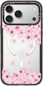 CASETiFY Impact iPhone 17 Pro Max Case [Slim/Compatible with Magsafe / 8.2 ft. 4X Military Grade Drop Protection] - Sakura Cherry Saturday - Clear Black