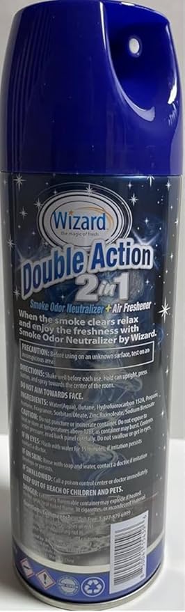 Wizard Double Action Smoke Odor Neutralizer & Air Freshener, Eliminates Smoke Smell & Odors, Freshens Air, Long-Lasting Scent; 6-Pack of 12oz Sprays fresh breeze (pack of 6)