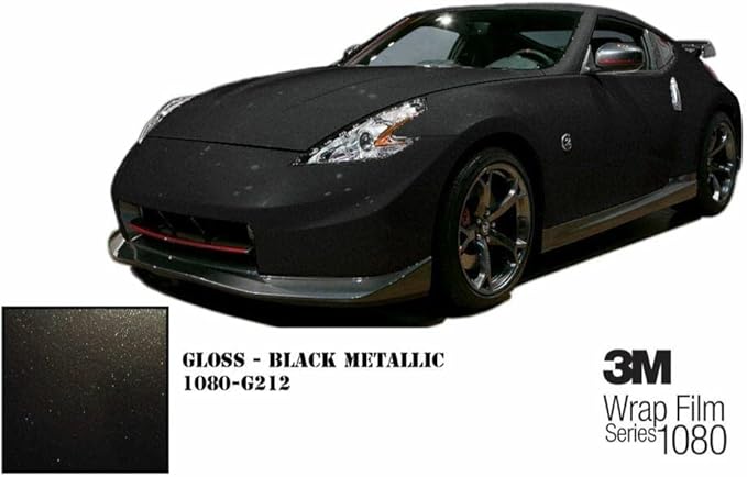 3M Car Wrap Roll 2080 Gloss Black Metallic | G212 | (5ft x 30ft (150 Sq/ft)) | Automotive Vinyl Wrap for Cars - Car Interior Wrap & Exterior | w/Free Instawraps Pro Glove