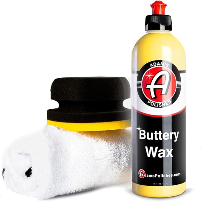 Adam's Polishes Buttery Car Wax Kit - Pure Carnauba Liquid Wax for Shine, Gloss & Paint Protection - Use on Car, Boat, RV & Motorcycle