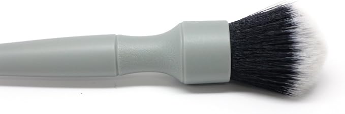 Detail Factory - Synthetic Detailing Brush - Ultra-Soft Bristles, Comfortable Grip and Scratch-Free Cleaning for Exterior, Interior, Emblems, Badges, and Instrument/Guage Panels. (Grey, Long)