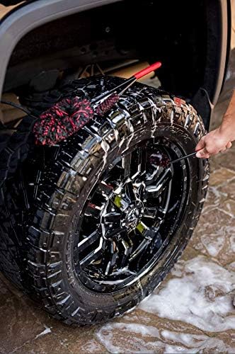 Liquid X Original Wheel Woolies Brushes 3 Piece Kit - Includes Angled Caliper Spoke Brush - USA Made - Black - New & Improved (Brushes + Wheel Cleaner)
