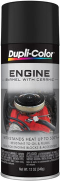 Dupli-Color DE1654 Engine Enamel Spray Paint with Ceramic - Flat Black - 12 oz Aerosol Can
