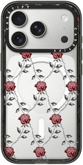 CASETiFY Impact iPhone 17 Pro Case [Slim/Compatible with Magsafe / 8.2 ft. 4X Military Grade Drop Protection] - Metallic Rose - Clear Black