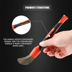 SPTA Car Detailing Brush Set, 5 Pack Soft Boar Hair Auto Detail Brush Kit with Elbow for Automotive Elegant Surface Interior Exterior Dashboard Emblems Panels Engine Bay Wheels Air Vent Seat Leather