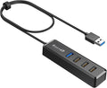 SmartQ 4-Port Hub - 1 USB 3.0 + 3 USB 2.0 Ports for MacBook, Mac Pro, Mac mini, iMac, Surface Pro, XPS, PC, Flash Drive, Mobile HDD, Laptop Extension Cable