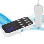 FLEXMAN 90W Powered USB Hub, 5.2V 9.1V 12V 3 Modes Data Hub Portable Car Use Power Adapter with LED Screen for Laptop PC Computer Printer