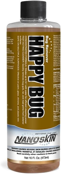 Nanoskin Bug Remover 16 oz – Exterior Cleaner & Degreaser for Bug Residue, Grime, Plastic, Metal, Chrome, Windows & Mirrors – Safe for Car Paint, Wax, Clear Coat, Trucks, Motorcycles & RVs