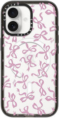 CASETiFY Impact iPhone 17 Case [Slim/Compatible with Magsafe / 8.2 ft. 4X Military Grade Drop Protection] - Bows - Clear Black