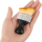 Bling Car Interior Dust Brush, Glitter Diamond Crystal Soft Bristles Dusting Tool for Automotive Dashboard, Air Conditioner Vents, Leather,Car Seat, Computer etc. (Rose Gold)