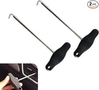 2 PCS Car Instrument Cluster Panel Trim Removal Tools, Air Vent Panel Puller, 3.2" x 6.1" T-Shaped Air-Outlet Removal Pulling Hook Tool, Compatible with Volkswagen (Black)