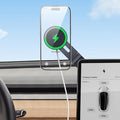 Tesla Phone Mount Charger: 15W Wireless Car Phone Holder for Tesla Model 3/Y Accessories 【 Strongest N52 Magnet + 360° Adjustable + Foldable Design】 Car Mount for Magsafe iPhone & Android