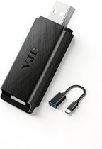 VJB Wireless CarPlay &Android Auto Adapter for iPhone & Android | Converts Wired to Wireless | Plug and Play Stable Connection Fast Auto-Connect (iOS 10+, Android 10+, 2016+ Cars)