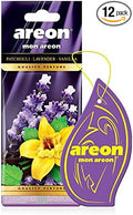 AREON MON MA34 Long Lasting Hanging Best Car Air Freshener Patchouli Lavender Vanilla Scent, 12 Pack