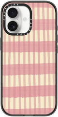 CASETiFY Impact iPhone 17 Case [Slim/Compatible with Magsafe / 8.2 ft. 4X Military Grade Drop Protection] - Pink Summer Stripes - Clear Black