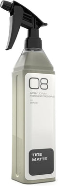 GREYSCALE No. 08 TIRE Matte (22 oz) – Water-Based Acrylic Film-Forming Tire Protectant, Dry-to-Touch Satin Finish, Non-Sling, Hydrophobic Rubber Restorer, Dilutable Natural-Look Dressing